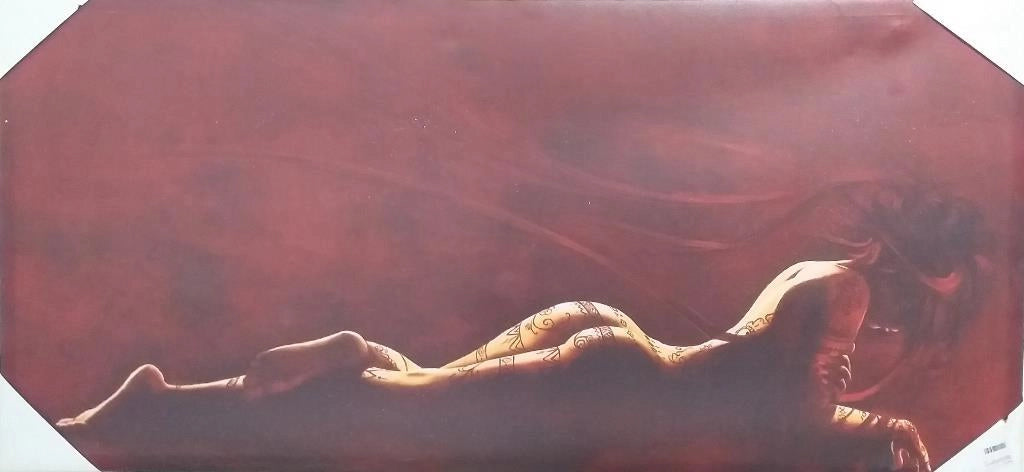 Quadro da Parete Dipinto Medio Donna Tatuata 55 x 115 cm