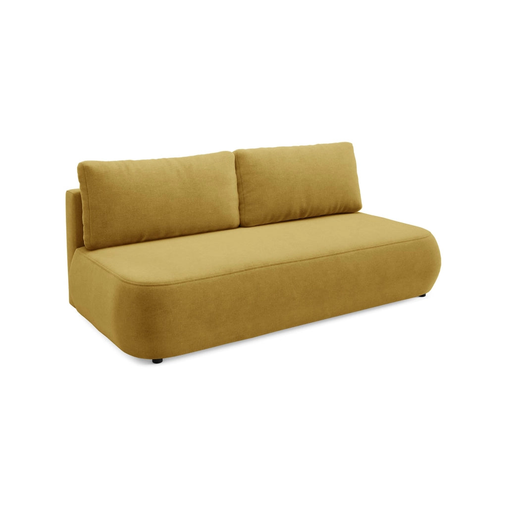 Brugnato, Divano Letto 2 Posti Contenitore, 210x106 cm Giallo
