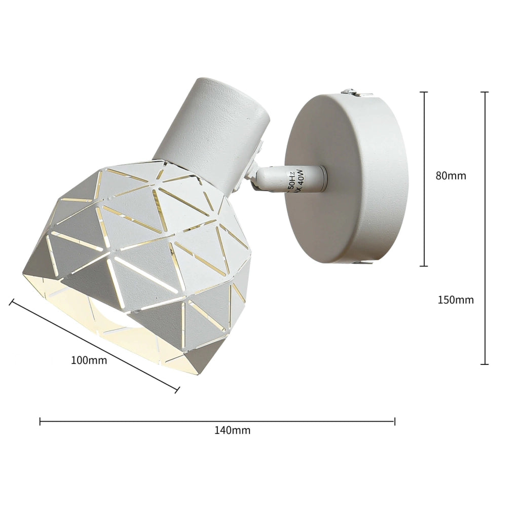 Applique Reus bianca orientabile 1xE14 Light Prestige