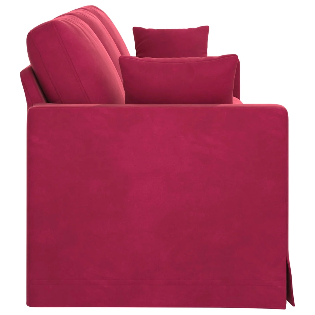 Divano Rosso Vino 228 x 78 x 80 cm Velluto 42024445