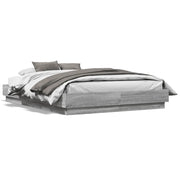 Letto matrimoniale | Letto per adulti | Giroletto Grigio Sonoma 120x190 cm in Legno Multistrato