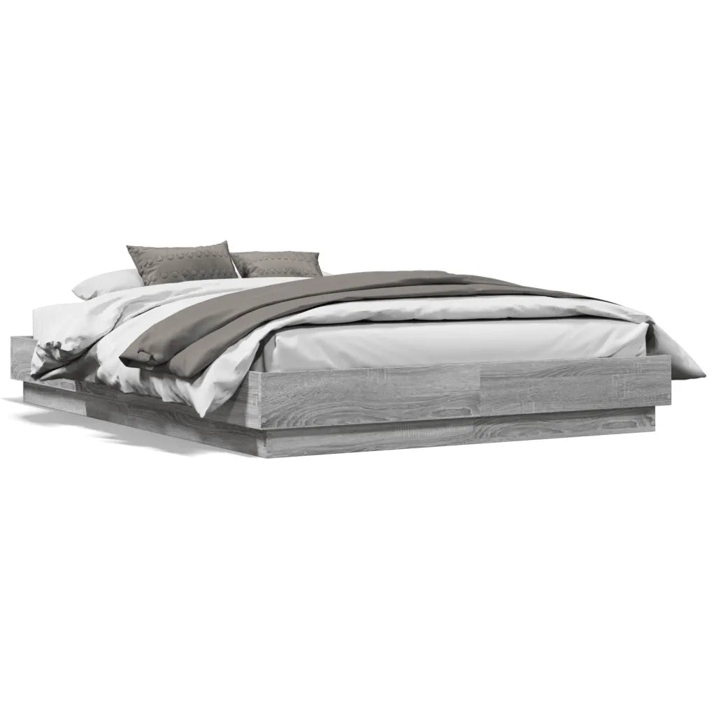 Letto matrimoniale | Letto per adulti | Giroletto Grigio Sonoma 120x190 cm in Legno Multistrato