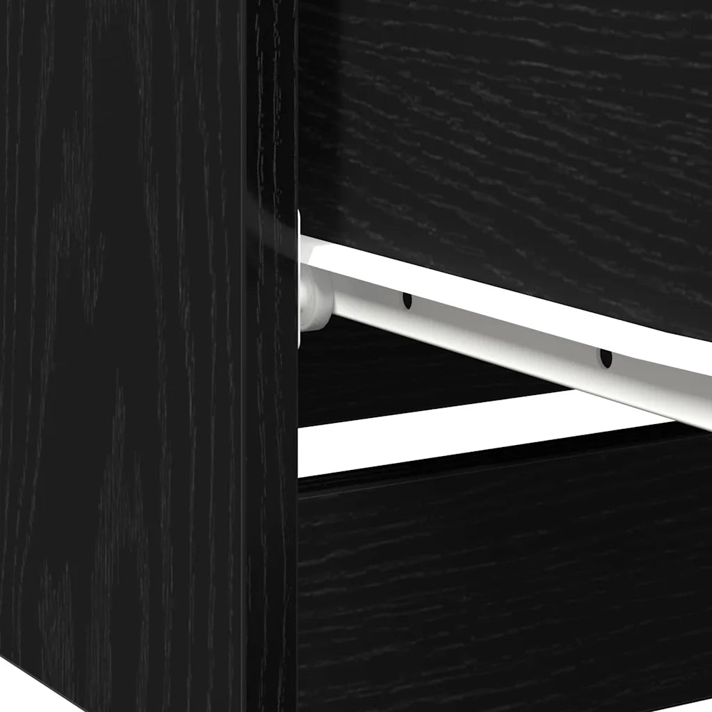 Armadio da Notte Rovere Nero 40 x 65 x 65 cm Legno multistrato 862767