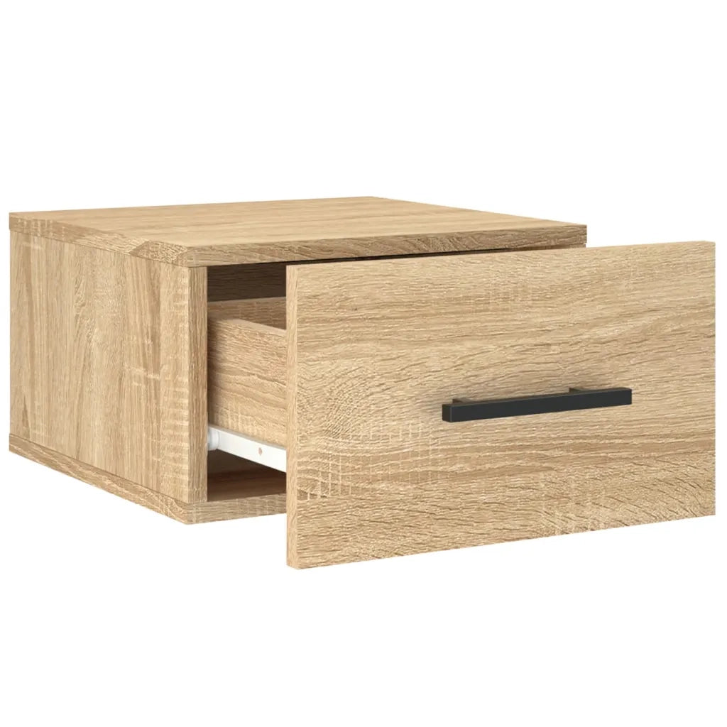 Set di 2 Comodini | Armadio da Notte | Mobiletto da notte a Muro Rovere Sonoma 35x35x20 cm