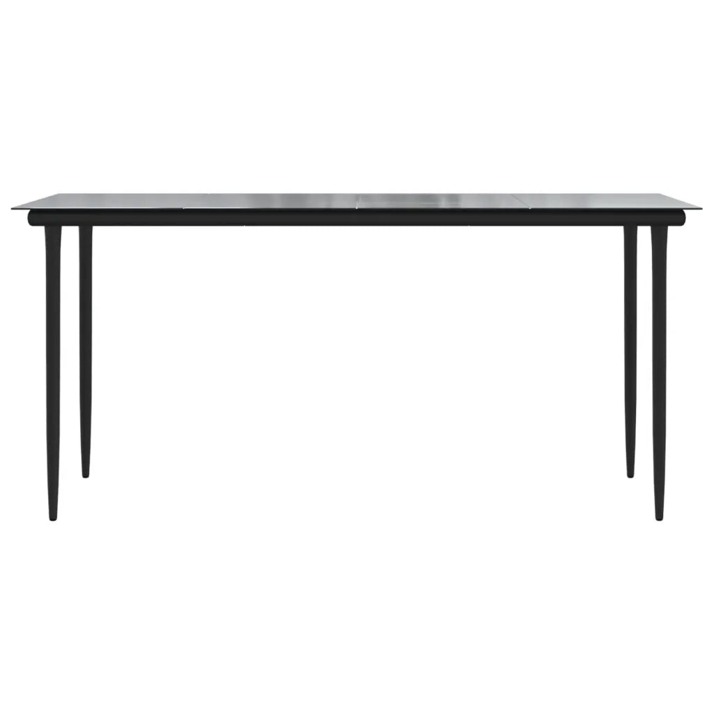 Set da Pranzo da Giardino 7 pz Nero in Rattan PVC 3156577