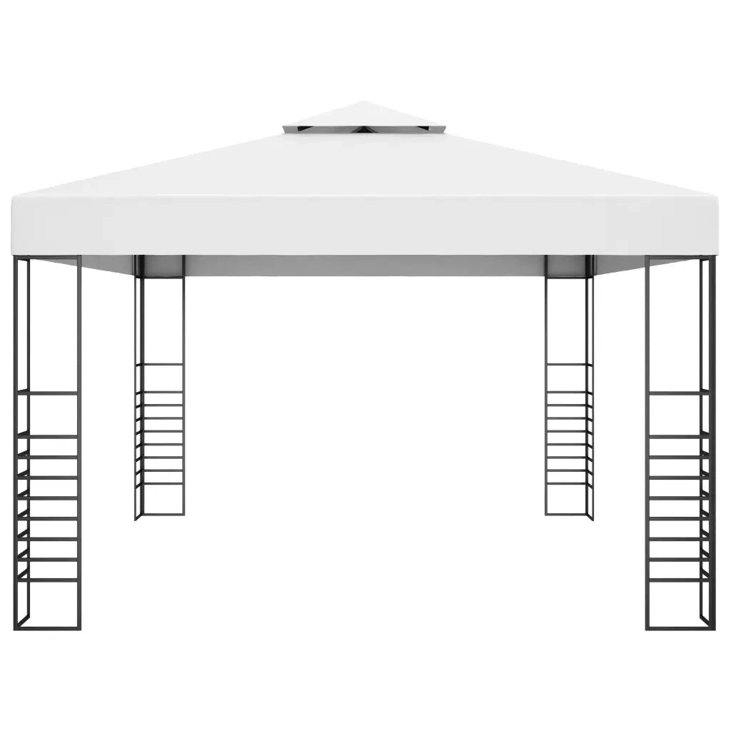 Gazebo | Pergolato con Stringa di Luci LED 4x3x2,7 m Bianco