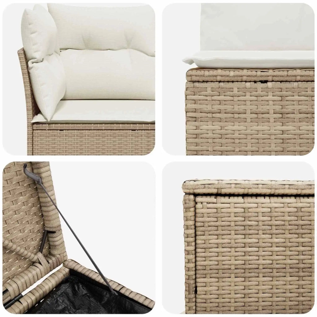 Set di divani 5 pz Beige e Bianco Crema 3447842