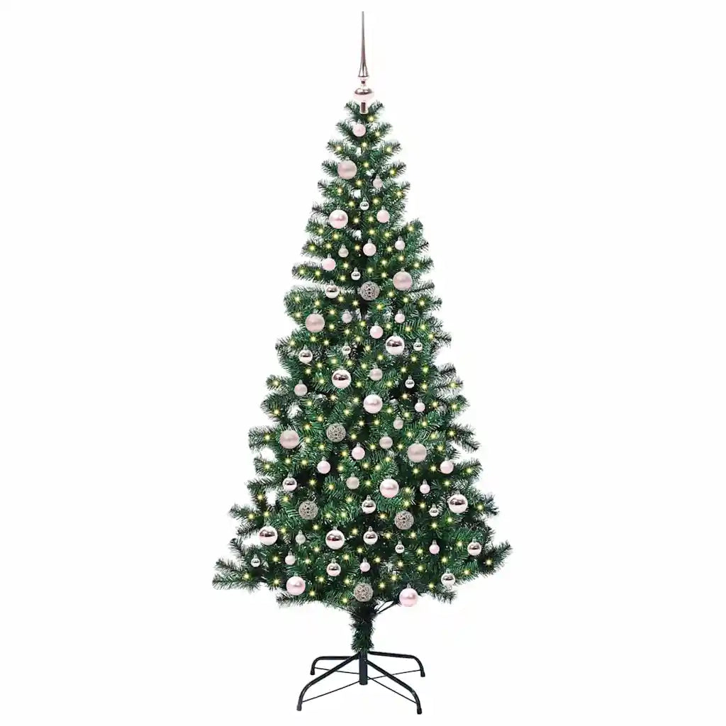 Albero di Natale artificiale con luci integrate Verde 210 cm 3396777