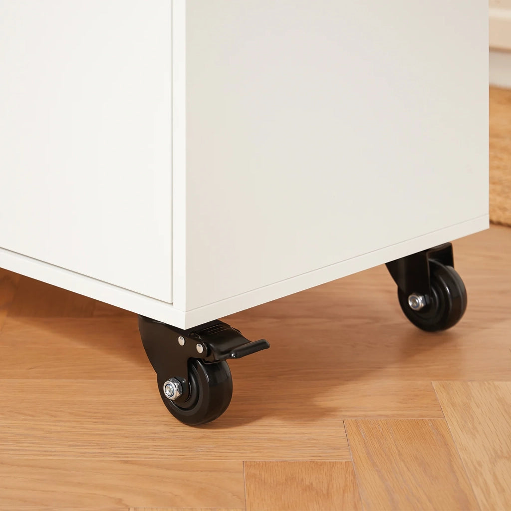 Mobile da cucina Isola cucina con 2 ante e 2 cassetto Credenza buffet Carrello cucina 105x46x92 cm FKW126-WN