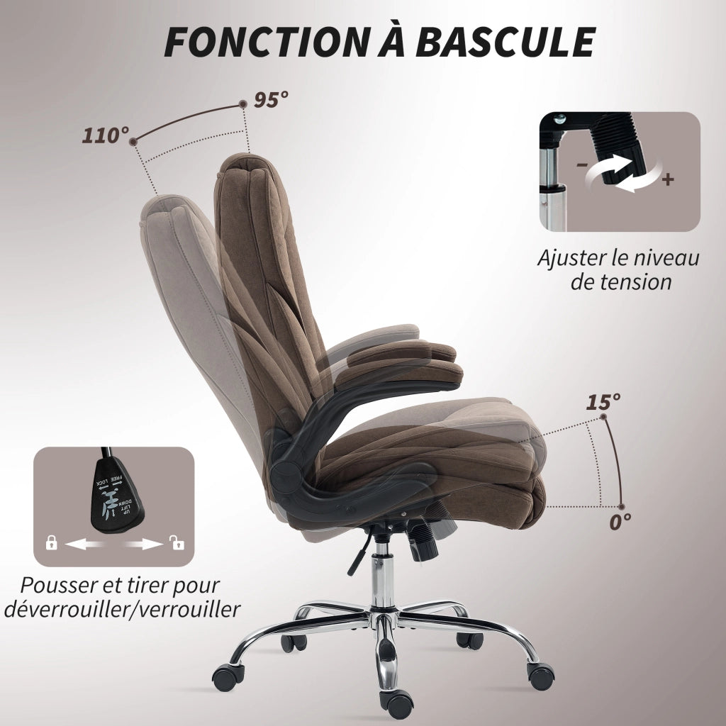 Sedia da ufficio ergonomica ¨C zephmum ¨C marrone 70x70x114-122 cm