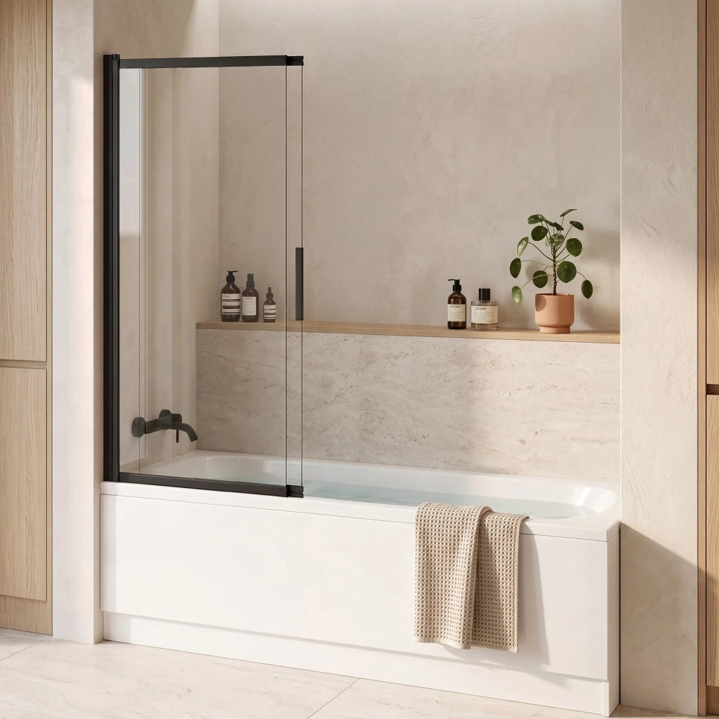Paravento Vasca Scorrevole Rea Dario Black 120