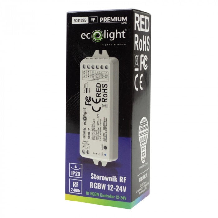 Controller RF RGBW 16A per strisce LED 12-24V Ecolight