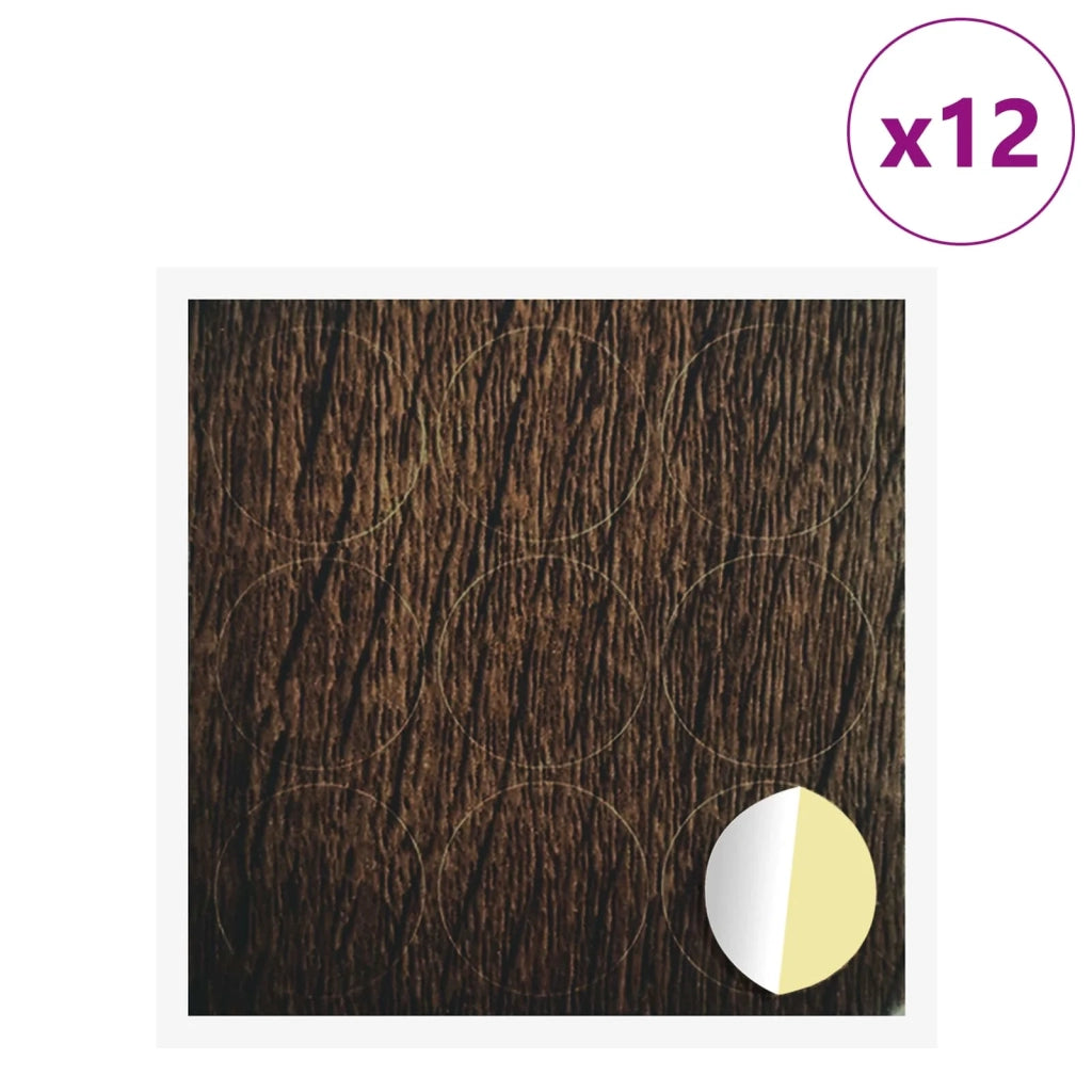Copertura Vite Adesiva 12 pcs Rovere Marrone Ø 20 x 0,5 mm 864636