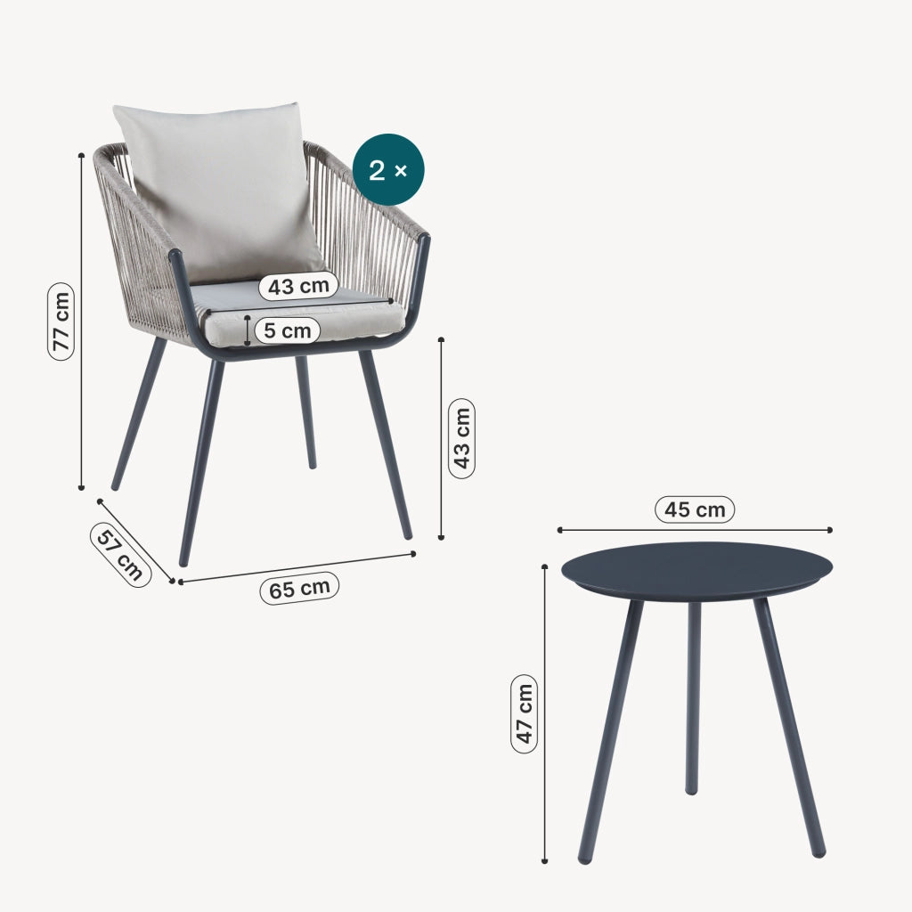 Set Abriola Mobili Esterni da Conversazioni - Antracite / Grigio casa.pro