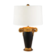 Lampada da tavolo Gallier Flambeau resina nero/oro E27