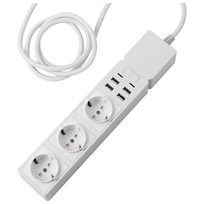 EDiMAX SP-1123WT Ciabatta Elettrica WiFi 3 Prese AC 4 Porte USB 1,5 m colore Bianco