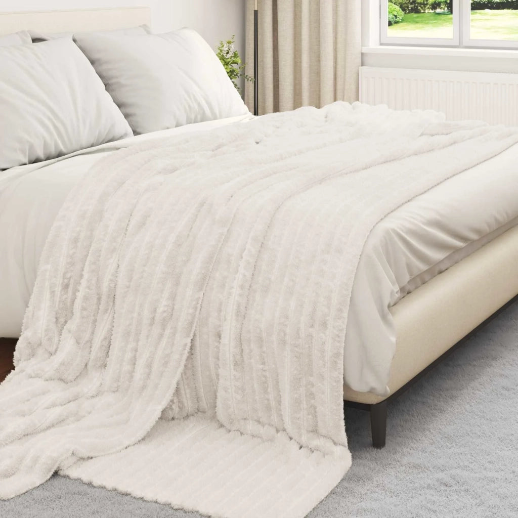 Coperte da Pile 6 pz Crema 240 x 220 cm Panno