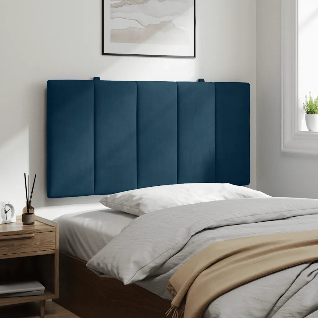 Cuscino Testiera Hanko Blu 100 cm in Velluto 374659