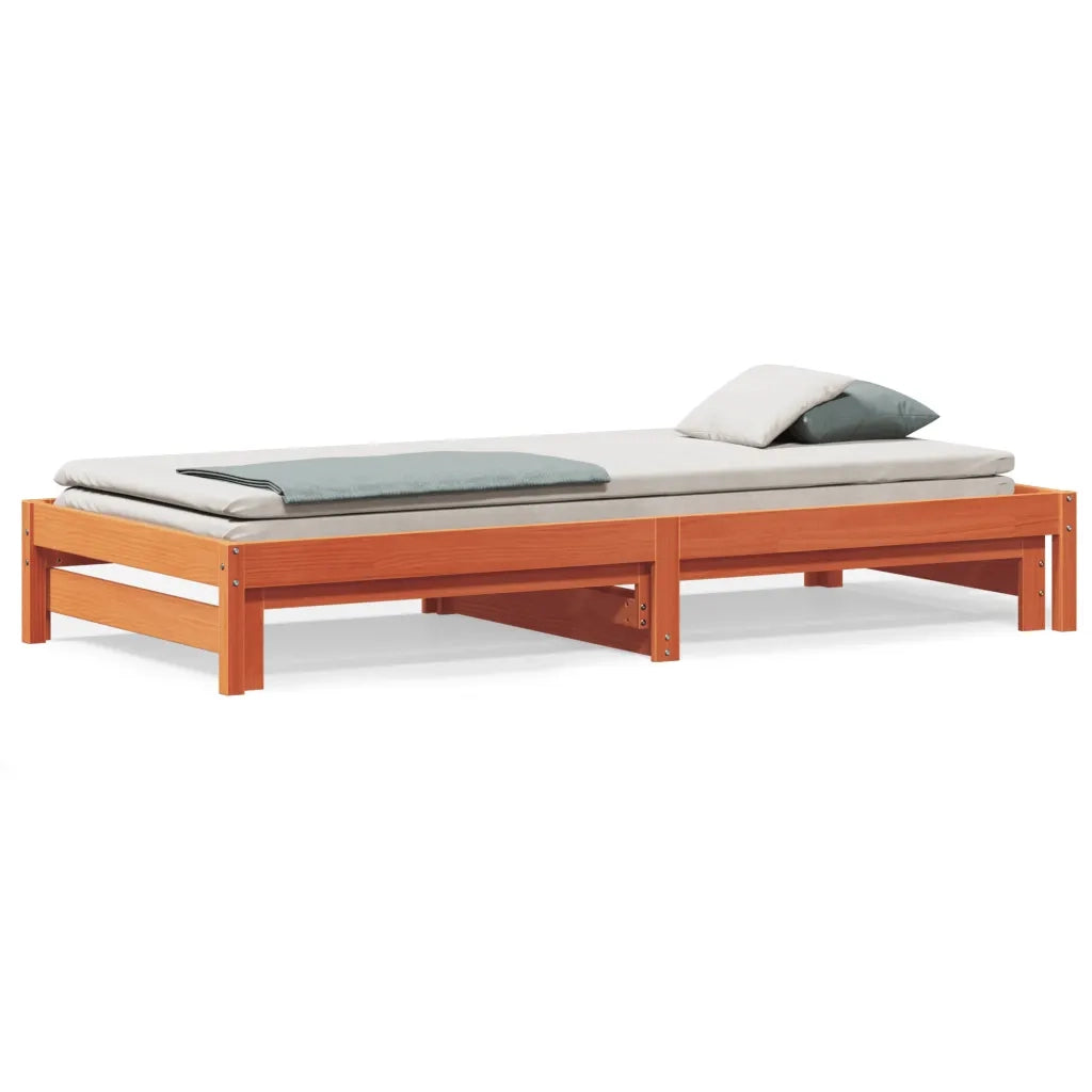 Divano con letto | Sof¨¤ letto | Letto singolo Estraibile Marrone Cera 90x200cm Massello Pino