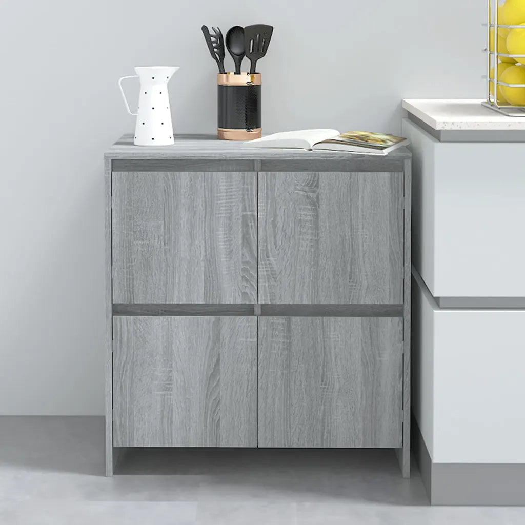 Credenze 2 pz Grigio Sonoma 70x41x75 cm in Legno Multistrato 3098095