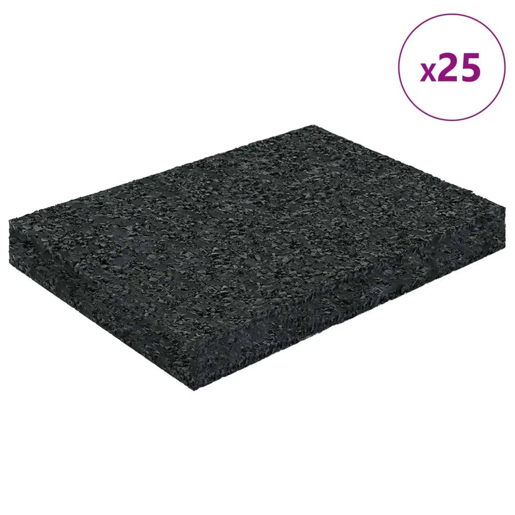Pad per patio in granuli di gomma Nero 6 x 9 x 1 cm Gomma 42027228