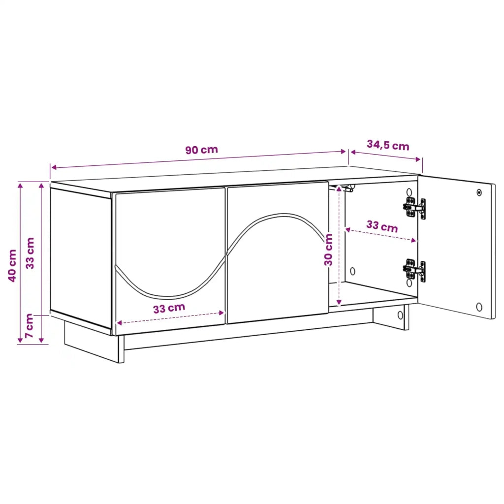 Supporto TV 90 x 34.5 x 40 cm Bianco Legno ingegnerizzato 8011567