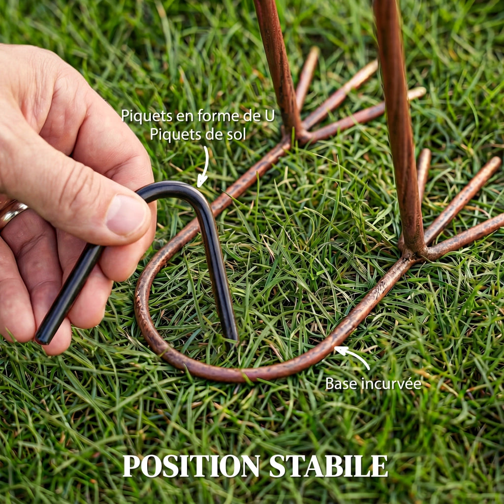 Statua Uccello Airone in Metallo per Giardino ¨C zephmum ¨C Verde 71 cm