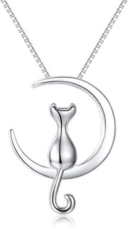 Catenella Premium - Catena da parete in argento con anello per amanti dei gatti