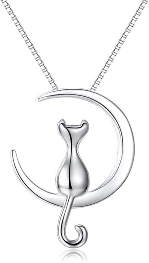 Catenella Premium - Catena da parete in argento con anello per amanti dei gatti