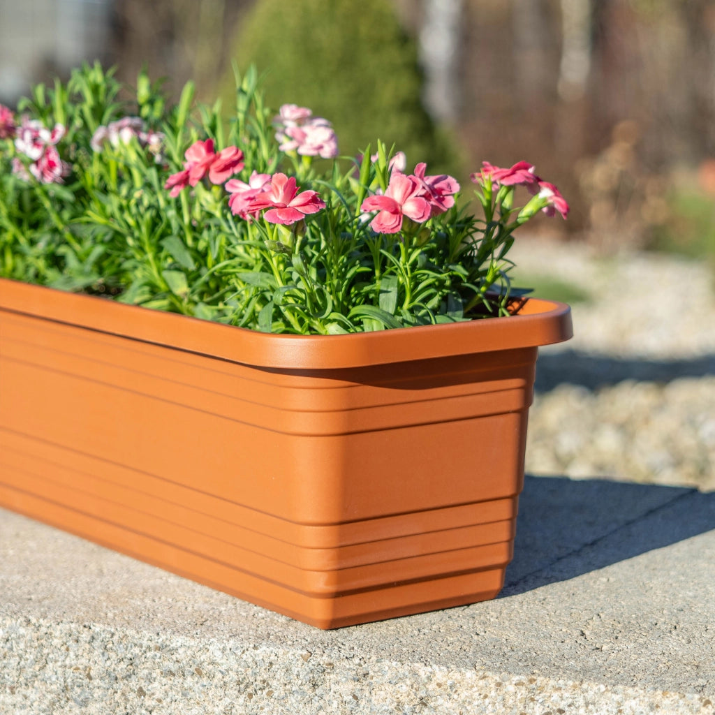 Vaso da fiori per balcone KADAX, 60 cm, rosso mattone.