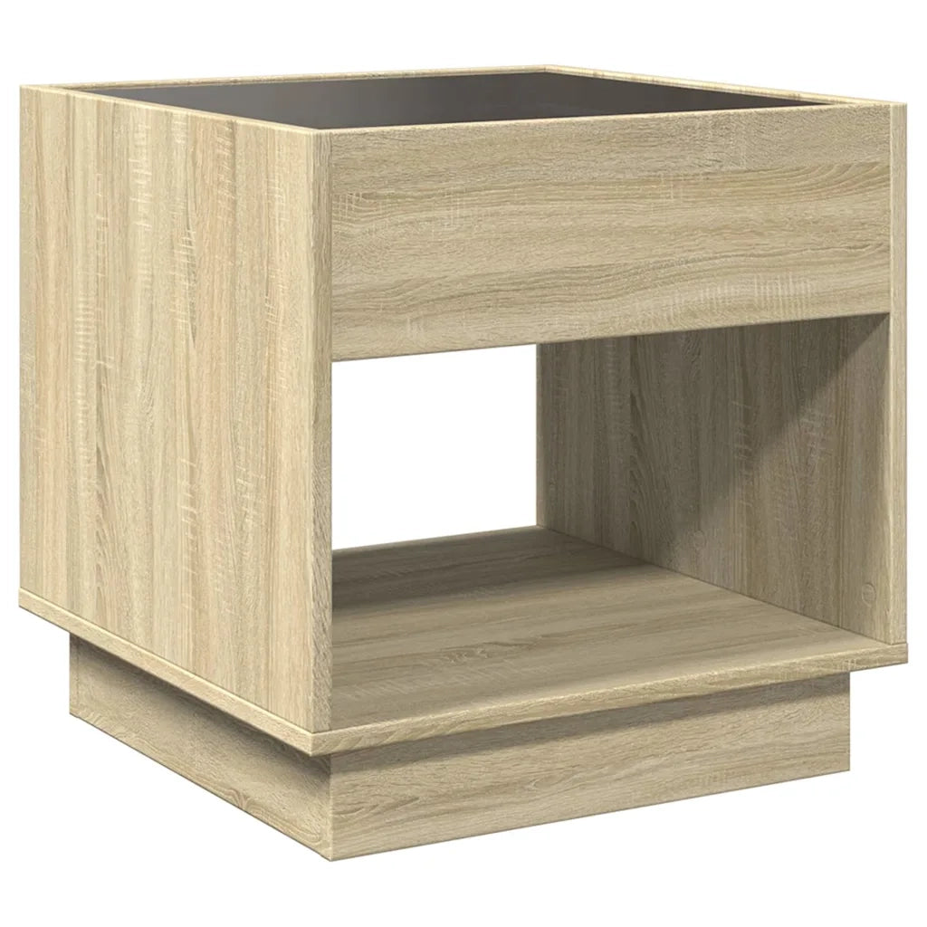 Comodino con LED Infinity Rovere Sonoma 50x50x50 cm 3284086