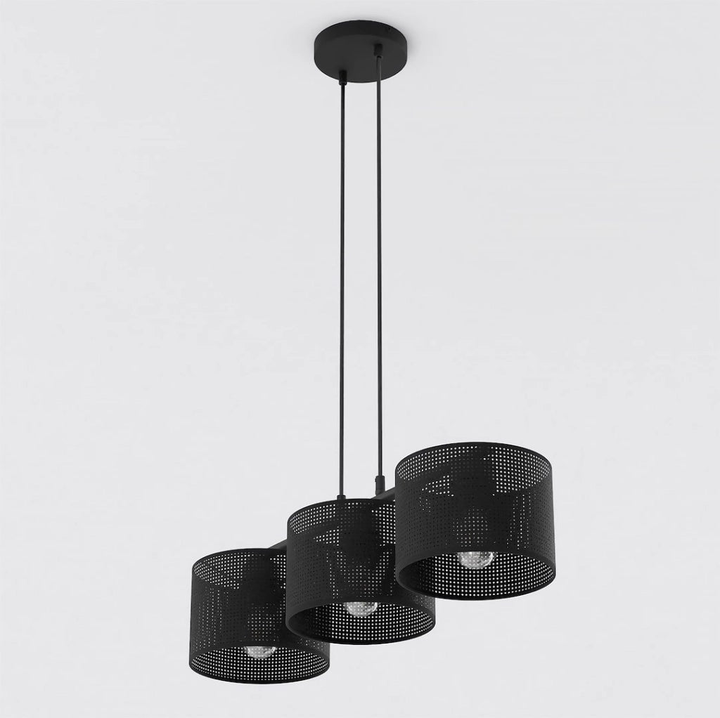Lampada a sospensione LUX nera 3xE27 Emibig