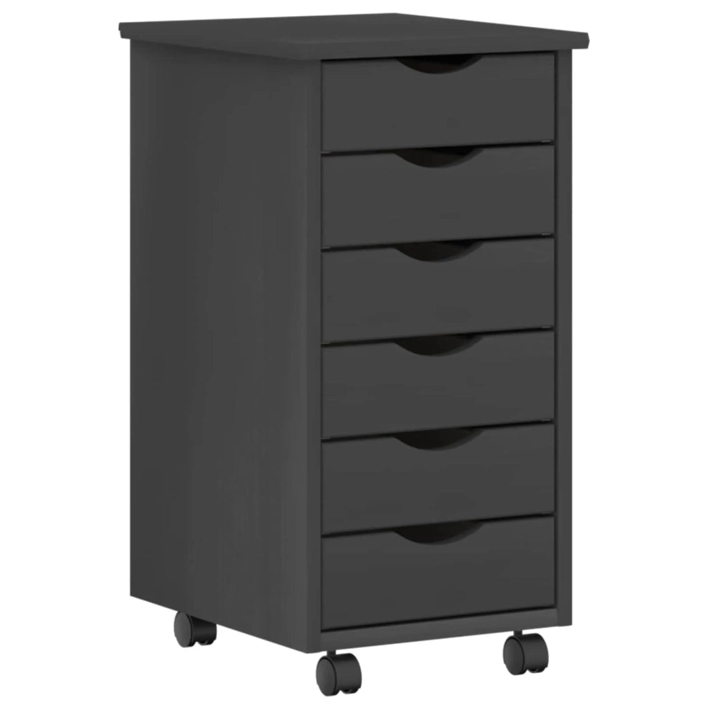 Set Scrivania | Tavolo da Ufficio e mobiletto su ruote MOSS 2 pz Grigio