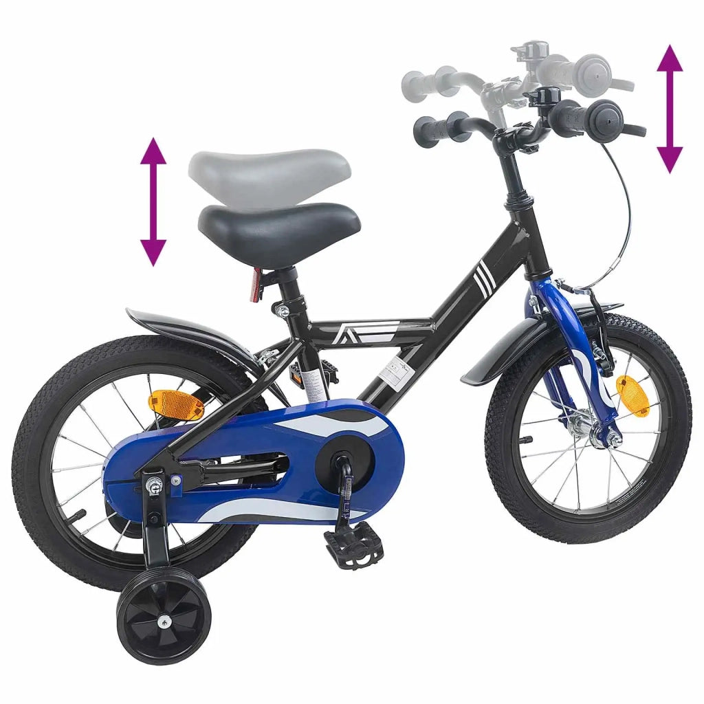 Bicicletta per Bambini 12 Pollici per bambini di 2-4 anni Nero 42009627