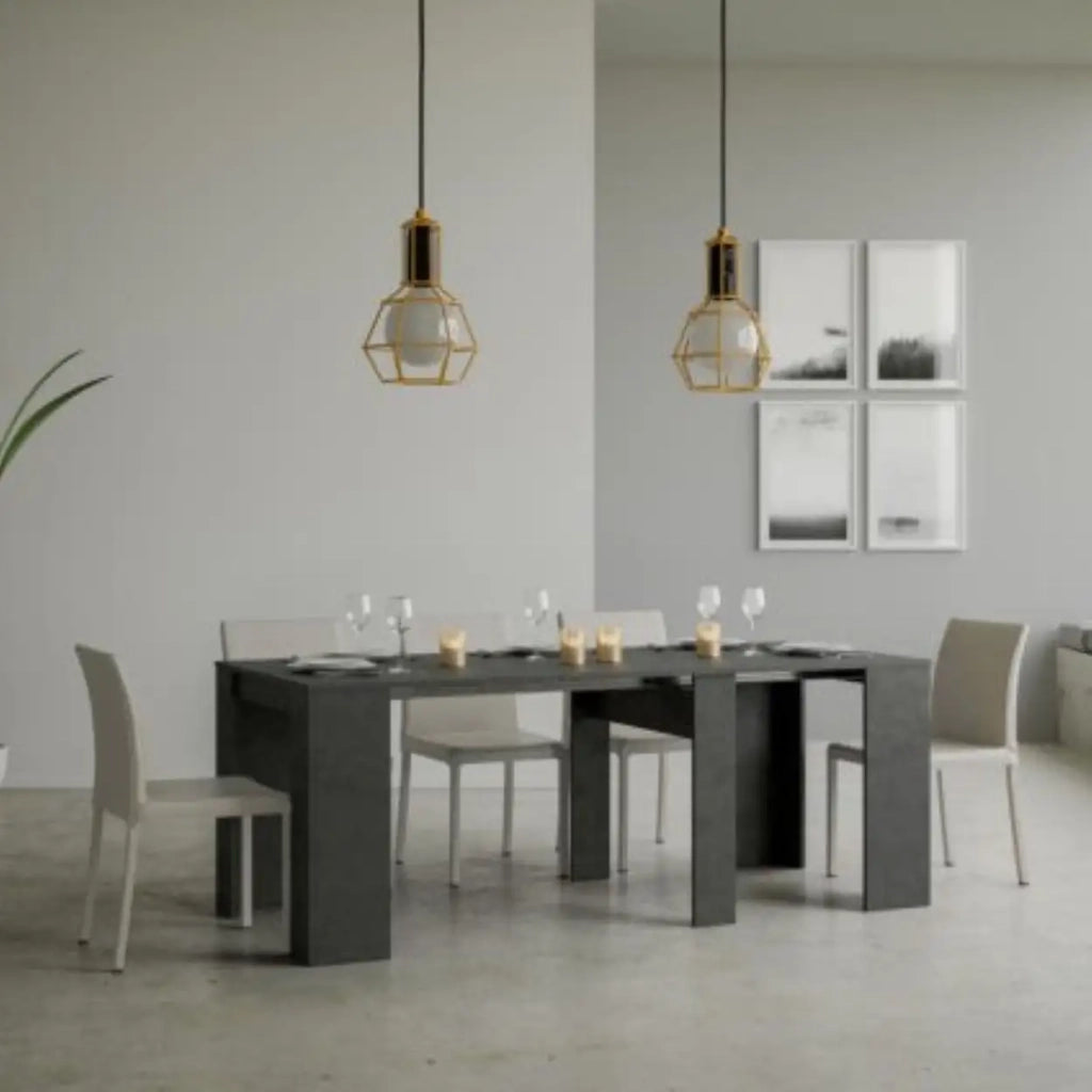Consolle allungabile 90x48/204 cm Basic Small antracite spatolato