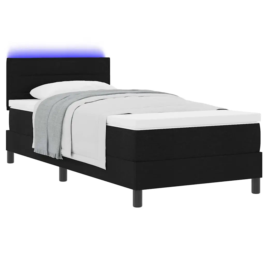 Letto a molle con materasso con led Nero 80 x 200 cm Tessuto 3342088