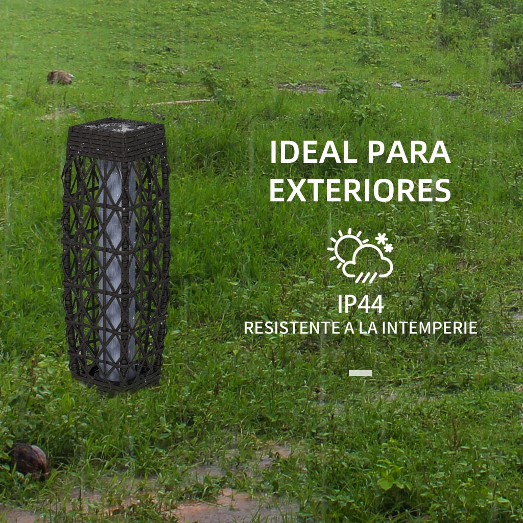 Lampada Solare Rattan Sintetico LED Automatica ¨C Xylo ¨C Grigio 20x20x68cm