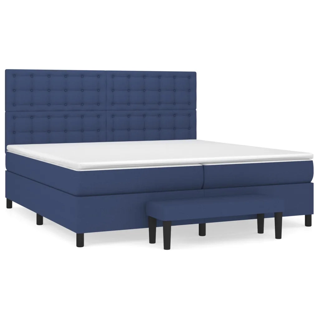 Giroletto a Molle con Materasso Blu 200x200 cm in Tessuto 3136947