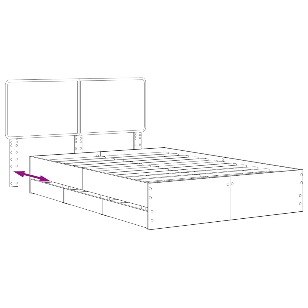 Bed Frame with Storage and Headboard Artisan Oak 120 x 200 cm 3445806