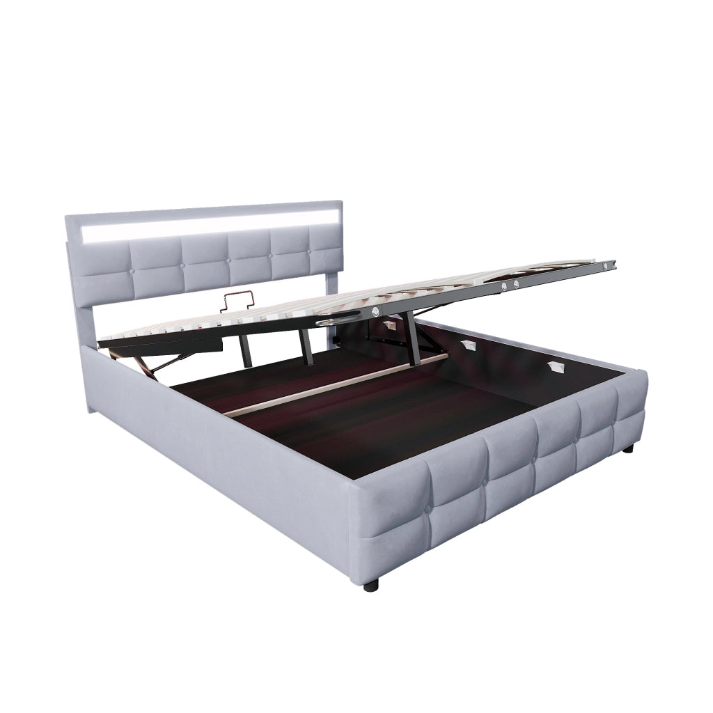 letto imbottito velluto olandese grigio 180 x 200 cm