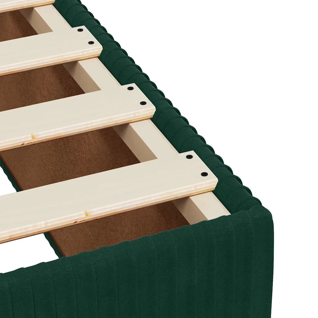 Giroletto senza Materasso Verde Scuro 200x200 cm in Velluto 3285033