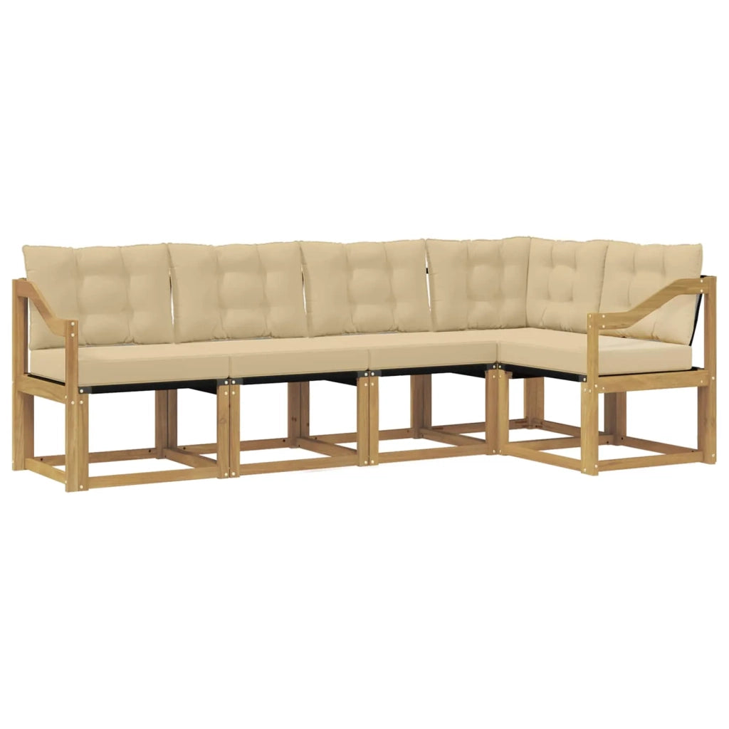 Set di divani da esterno 5 pz Bianco e Beige 3389487