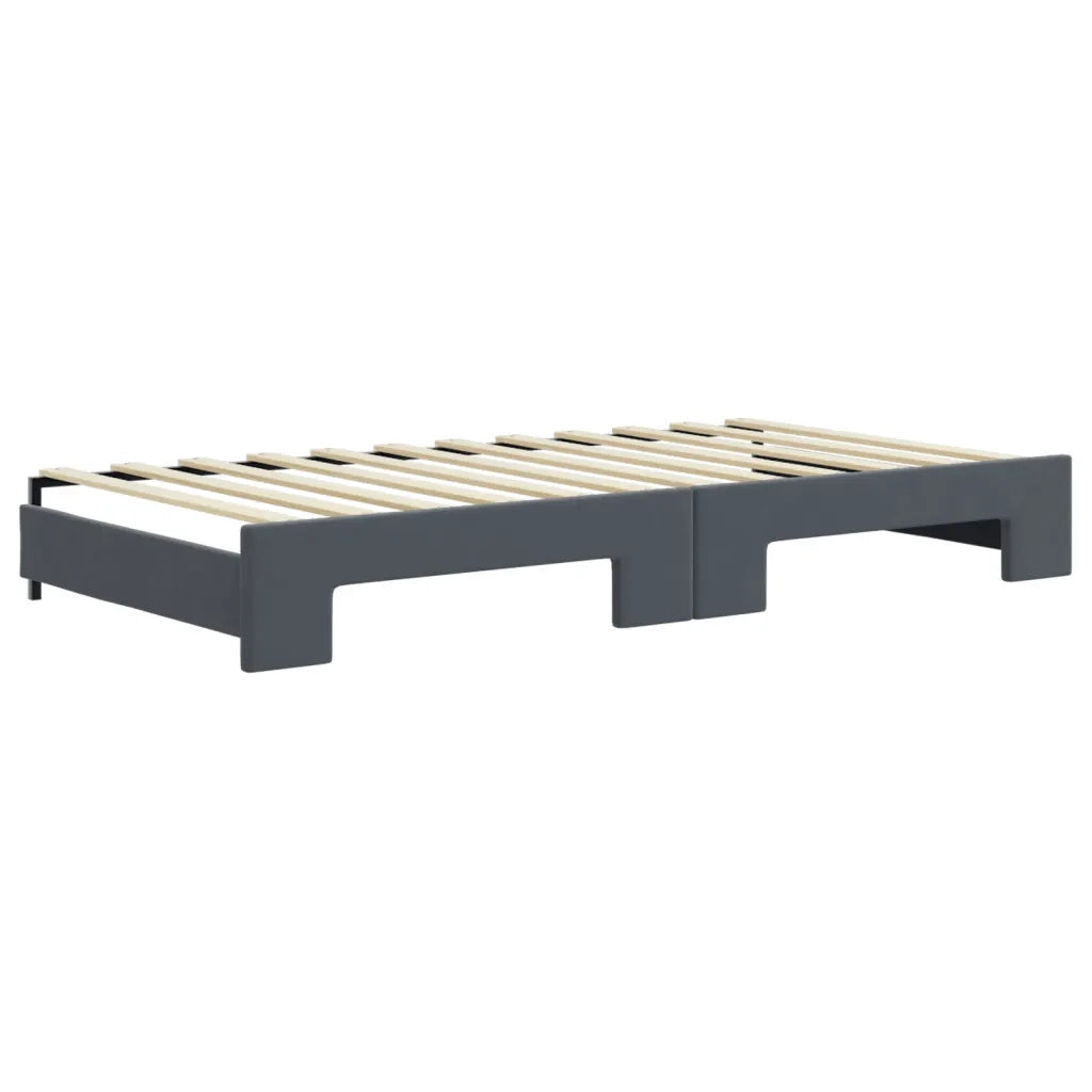 Divano letto | Sof¨¤ letto | Letto singolo Estraibile Cassetti Grigio Scuro 100x200cm Velluto
