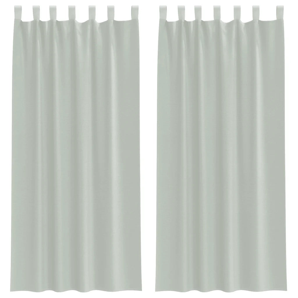 Tende in Voile con Passanti 2 pz Grigio Chiaro 140x245 cm