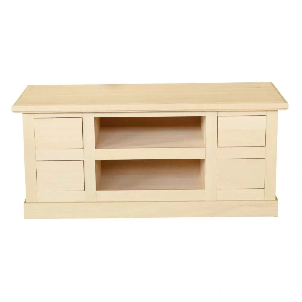 Porta tv 4 cassetti 2 vani a giorno shabby bianco 120x50x53 - Mobili 2G