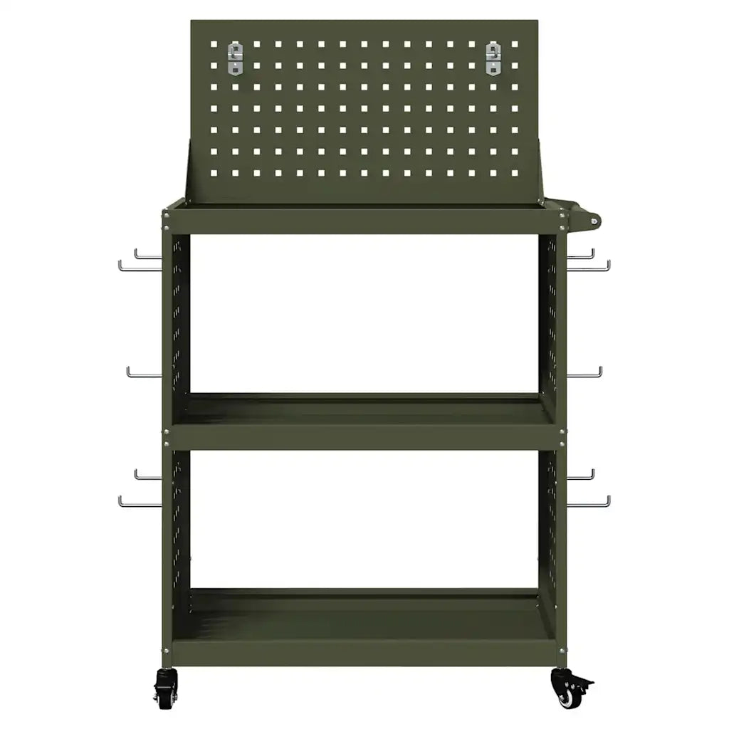 Carrello per Attrezzi con ruota Verde oliva 65 x 35 x 111 cm 874549