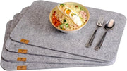 Tappeti di protezione per tavolo - versatile - 4 pezzi - grigio chiaro - velluto