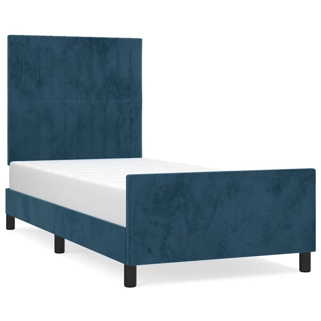 Giroletto senza Materasso Blu Scuro 90x200 cm in Velluto