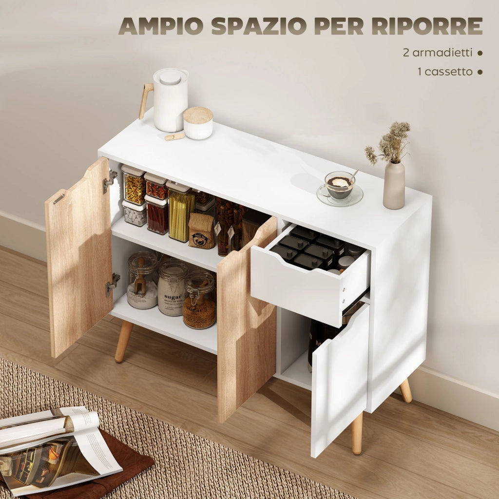 Cassettiera in Legno con Antine ¨C Minimal ¨C 90x30x72 cm