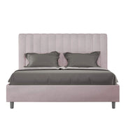 Letto una piazza e mezza contenitore imbottito 130x200 microfibra glicine Agueda
